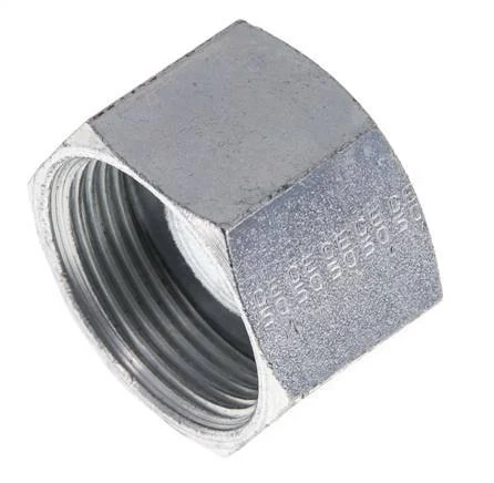 UN 1-7/16''-12 Zinc plated Steel End cap ORFS 400 Bar
