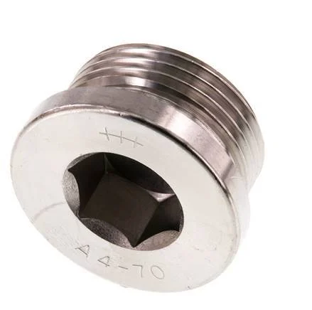 G 1'' Stainless steel Closing plug with Inner Hex 40 Bar
