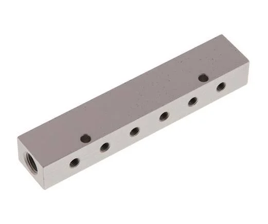 2xG 1/8'' x 12xM5 Aluminium Distributor Block Double-sided 16 Bar