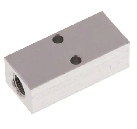 2xG 1/8'' x 2xM5 Aluminium Distributor Block One-sided 16 Bar