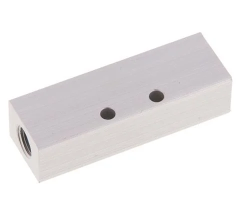 2xG 1/8'' x 3xM5 Aluminium Distributor Block One-sided 16 Bar