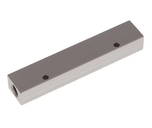 2xG 1/8'' x 6xM5 Aluminium Distributor Block One-sided 16 Bar