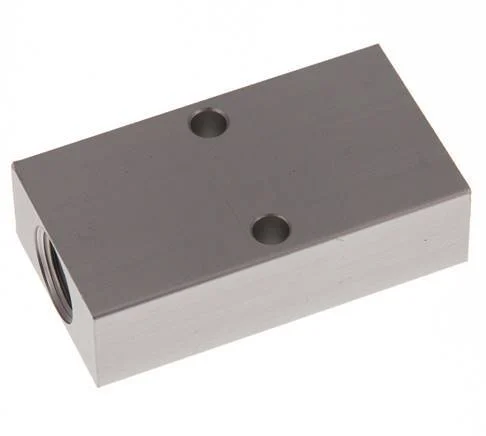 2xG 3/8'' x 2xG 1/4'' Aluminium Distributor Block One-sided 16 Bar