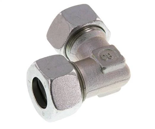 18L Zinc plated Steel 90 deg Elbow Cutting ring 315 Bar DIN 2353