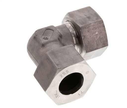 25S Stainless steel 90 deg Elbow Cutting ring 400 Bar DIN 2353