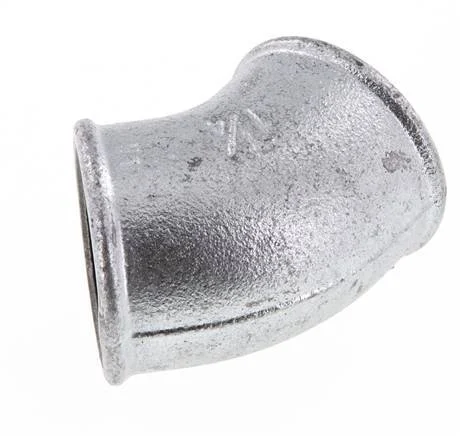 Rp 1 1/4'' Zinc plated Cast iron 45 deg Elbow Fitting 25 Bar