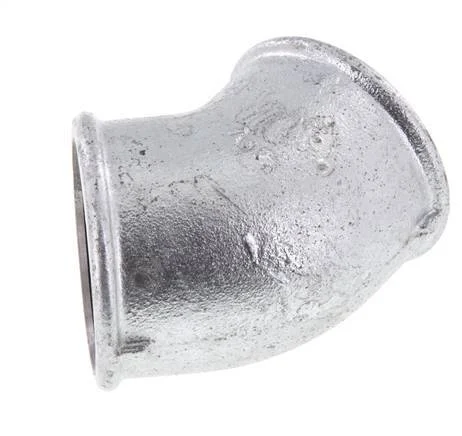 Rp 2'' Zinc plated Cast iron 45 deg Elbow Fitting 25 Bar