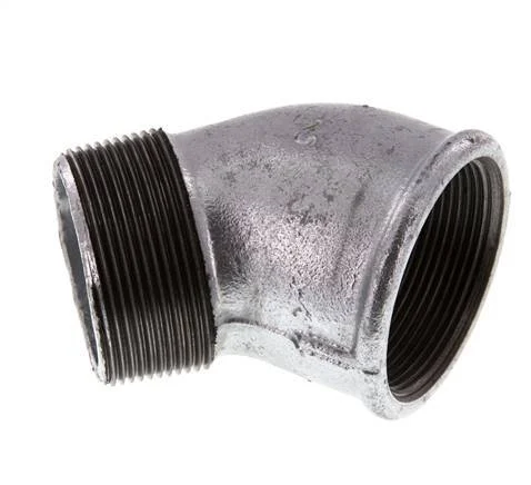 Rp 2'' x R 2'' F/M Zinc plated Cast iron 45 deg Elbow Fitting 25 Bar
