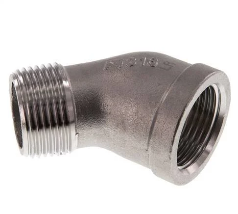 Rp 1'' x R 1'' F/M Stainless steel 45 deg Elbow Fitting 16 Bar