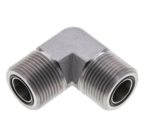 UN 1-3/16''-12 Male Zinc plated Steel 90 deg Elbow Fitting ORFS 400 Bar - Hydraulic