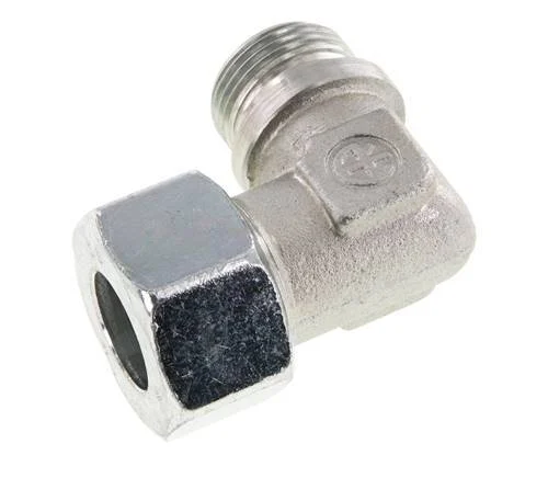 G 1'' Male x 25S Zinc plated Steel 90 deg Elbow Fitting 400 Bar DIN 2353