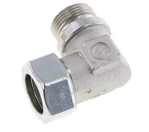 G 1'' Male x 28L Zinc plated Steel 90 deg Elbow Fitting 160 Bar DIN 2353