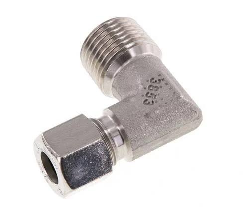 R 1/2'' Male x 10L Stainless steel 90 deg Elbow Fitting 315 Bar DIN 2353