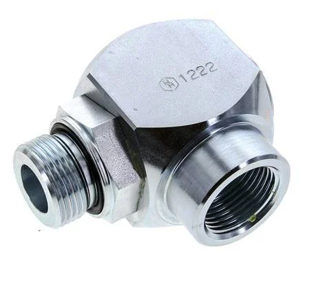 G 1'' M/F Zinc plated Steel 90 deg Elbow Swivel Joint High-pressure 250 Bar - Hydraulic