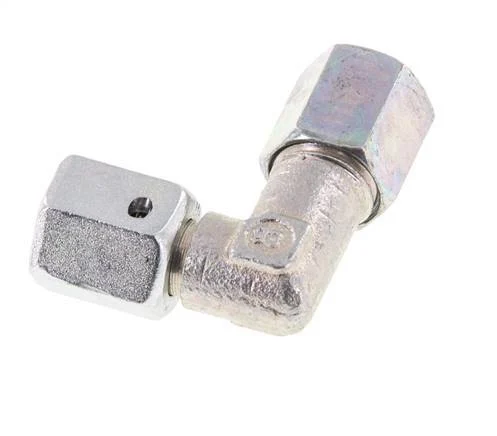 M12x1.5 x 6L Zinc plated Steel Adjustable 90 deg Elbow Fitting with Sealing cone and O-ring 315 Bar DIN 2353
