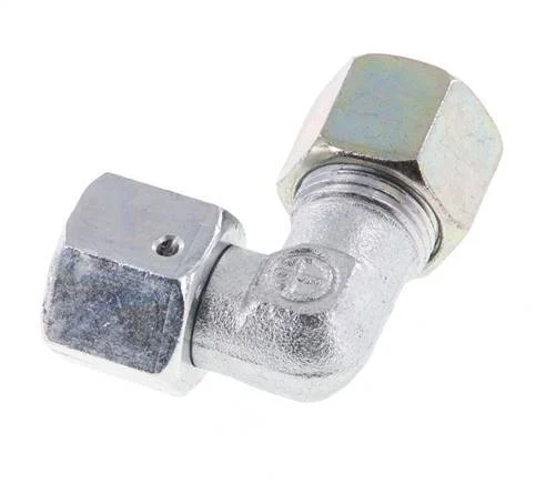 M18x1.5 x 10S Zinc plated Steel Adjustable 90 deg Elbow Fitting with Sealing cone and O-ring 630 Bar DIN 2353