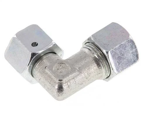 M20x1.5 x 12S Zinc plated Steel Adjustable 90 deg Elbow Fitting with Sealing cone and O-ring 630 Bar DIN 2353