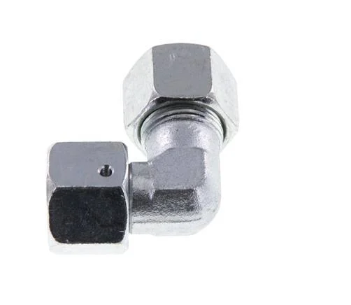 M22x1.5 x 14S Zinc plated Steel Adjustable 90 deg Elbow Fitting with Sealing cone and O-ring 630 Bar DIN 2353
