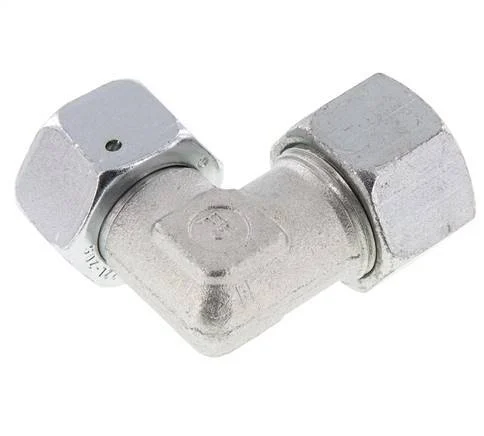 M30x2 x 20S Zinc plated Steel Adjustable 90 deg Elbow Fitting with Sealing cone and O-ring 400 Bar DIN 2353