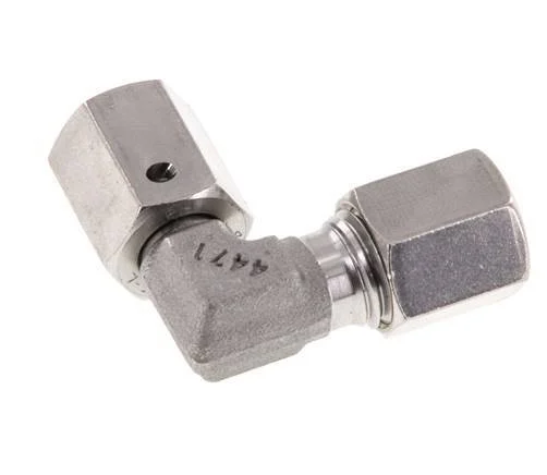 M12x1.5 x 6L Stainless steel Adjustable 90 deg Elbow Fitting with Sealing cone and O-ring 315 Bar DIN 2353