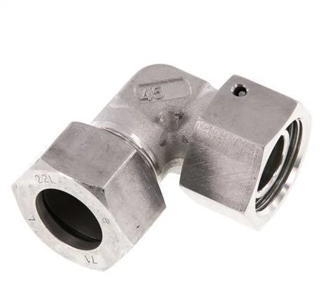 M30x2 x 22L Stainless steel Adjustable 90 deg Elbow Fitting with Sealing cone and O-ring 160 Bar DIN 2353