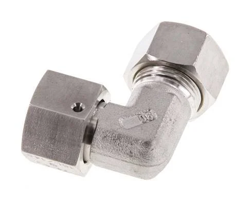 M22x1.5 x 15L Stainless steel Adjustable 90 deg Elbow Compression Fitting with Sealing cone and O-ring 315 Bar DIN 2353