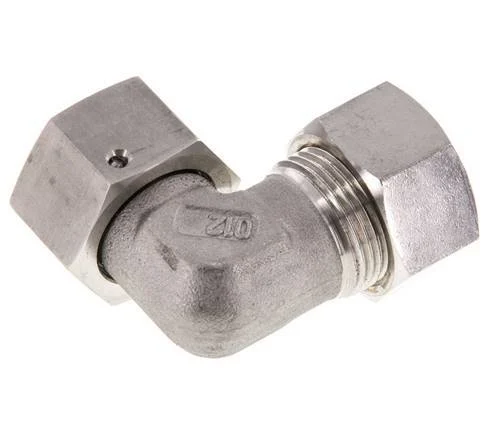 M30x2 x 22L Stainless steel Adjustable 90 deg Elbow Compression Fitting with Sealing cone and O-ring 160 Bar DIN 2353