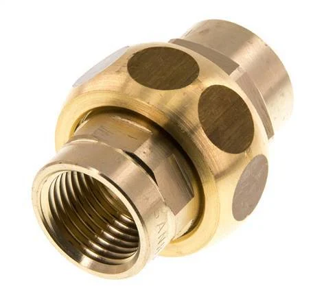 Rp 1/2'' Brass Double Nipple 3-pieces with Conically sealing 16 Bar