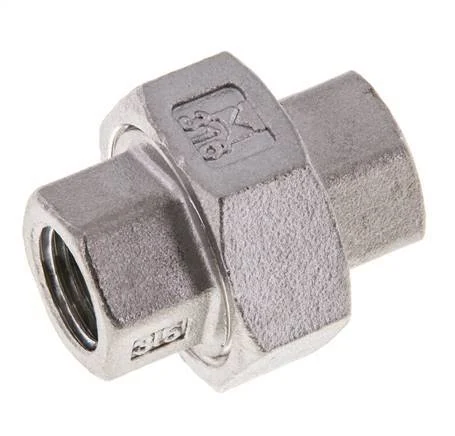 1/4'' NPT Stainless steel Double Nipple 3-pieces with Conically sealing 16 Bar