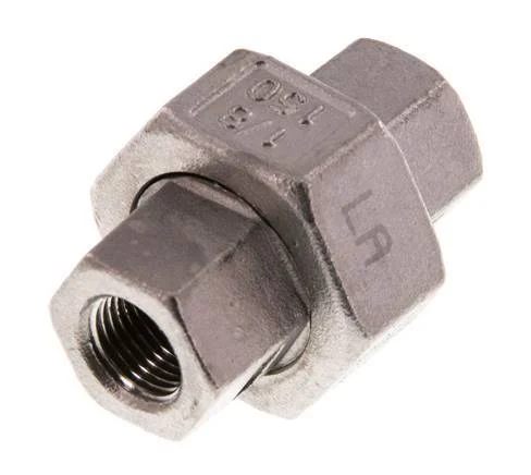 Rp 1/8'' Stainless steel Double Nipple 3-pieces with Conically sealing 16 Bar