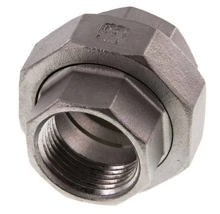 1'' NPT Stainless steel Double Nipple 3-pieces with Conically sealing 16 Bar