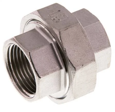 Rp 1'' Stainless steel Double Nipple 3-pieces with Conically sealing 16 Bar