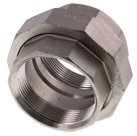 2'' NPT Stainless steel Double Nipple 3-pieces with Conically sealing 16 Bar