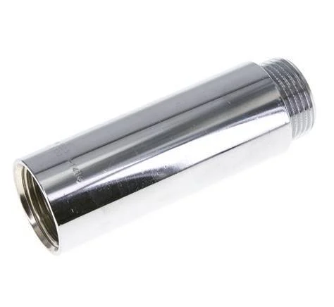 G 1'' F/M Chromium plated Brass Extension DIN 3523 - 100 mm