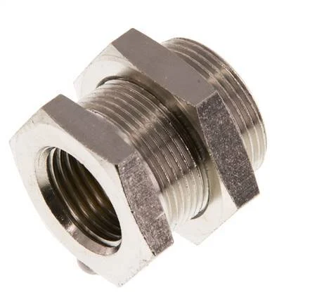 G 1/2'' x M28x1.5 F/M Nickel plated Brass Bulkhead Fitting 16 Bar