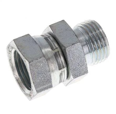 G 1/2'' F/M Zinc plated Steel Reducing Adapter 300 Bar - Hydraulic