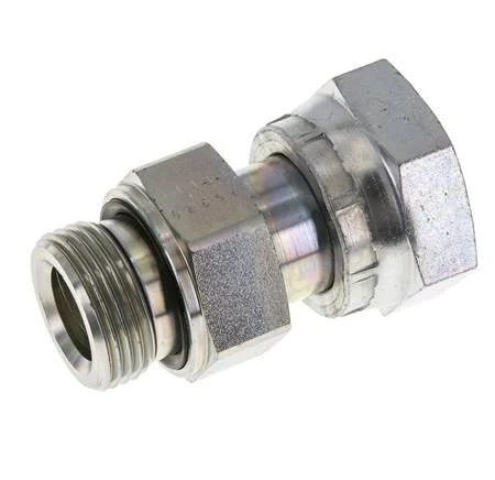 UN 1-7/16''-12 x G 1'' F/M Zinc plated Steel Reducing Adapter ORFS 400 Bar - Hydraulic
