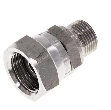 G 1/2'' x G 3/8'' F/M Stainless steel Reducing Adapter 300 Bar - Hydraulic