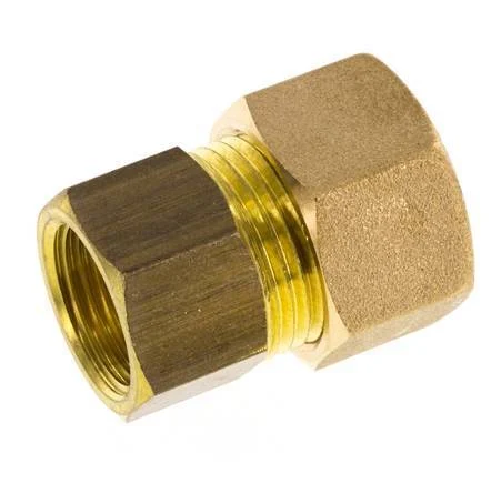 G 3/8'' x 14mm Brass Straight Compression Fitting 89 Bar DIN EN 1254-2