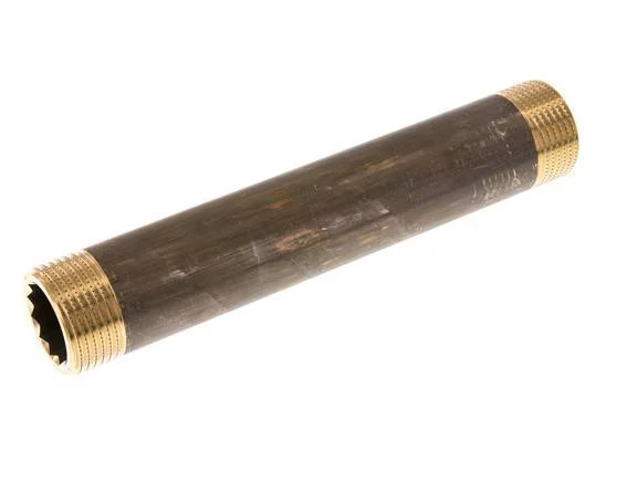 G 1'' Brass Double Pipe Nipple 16 Bar DIN 2982 - 180mm