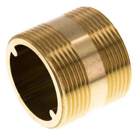 G 1 1/2'' Brass Double Pipe Nipple 16 Bar DIN 2982 - 40mm
