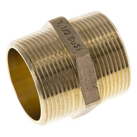 R 1 1/2'' Brass Double Nipple 16 Bar