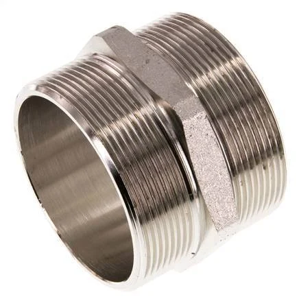 G 2 1/2'' Nickel plated Brass Double Nipple 16 Bar