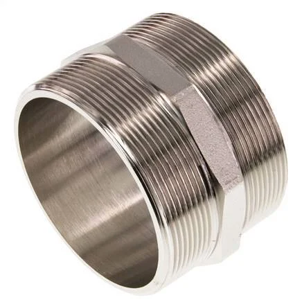 G 3'' Nickel plated Brass Double Nipple 16 Bar