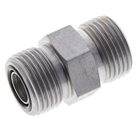 UN 13/16''-16 Zinc plated Steel Double Nipple ORFS 630 Bar - Hydraulic