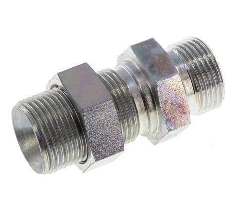 G 3/4'' Zinc plated Steel Bulkhead Double nipple 325 Bar - Hydraulic