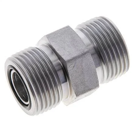 UNS 1''-14 Zinc plated Steel Double Nipple ORFS 400 Bar - Hydraulic