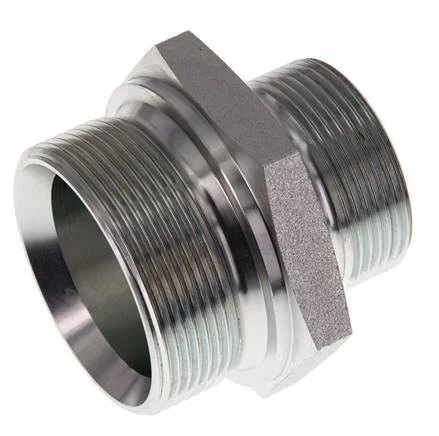 G 2'' x G 1 1/2'' Zinc plated Steel Double Nipple 160 Bar - Hydraulic