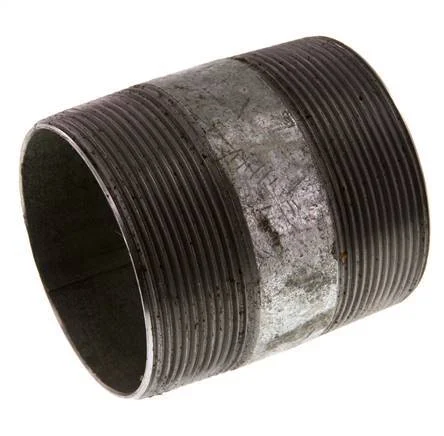 R 2 1/2'' Zinc plated Steel Double Pipe Nipple 50 Bar DIN 2982 - 80mm
