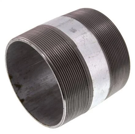 R 4'' Zinc plated Steel Double Pipe Nipple 50 Bar DIN 2982 - 100mm